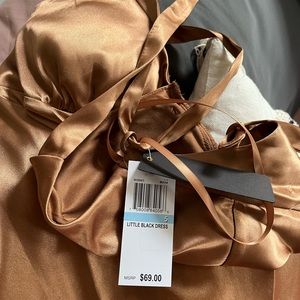 Size 5 golden brown satin dress